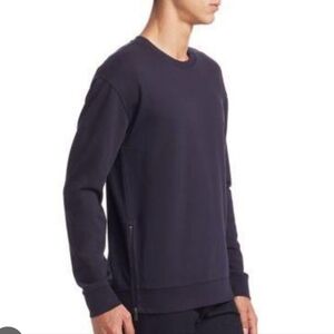 Vince Men's Deep Blue Crewneck Sweater Side Zipper Streetwear M Great Condition